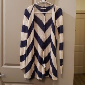 SOLD Navy and cream cardigan